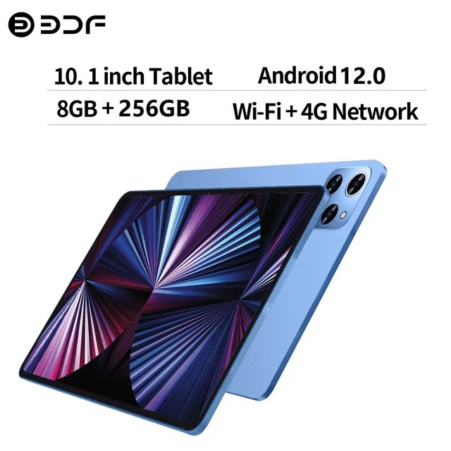 New 10.1 Inch Tablets Android 12 Octa Core 8GB RAM 256GB ROM Dual 4G LTE Phone Call Bluetooth WiFi Google Tablet PC